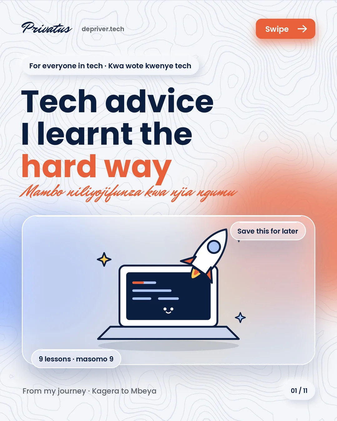 Tech advice I learnt the hard way. Mambo niliyojifunza kwa njia ngumu.