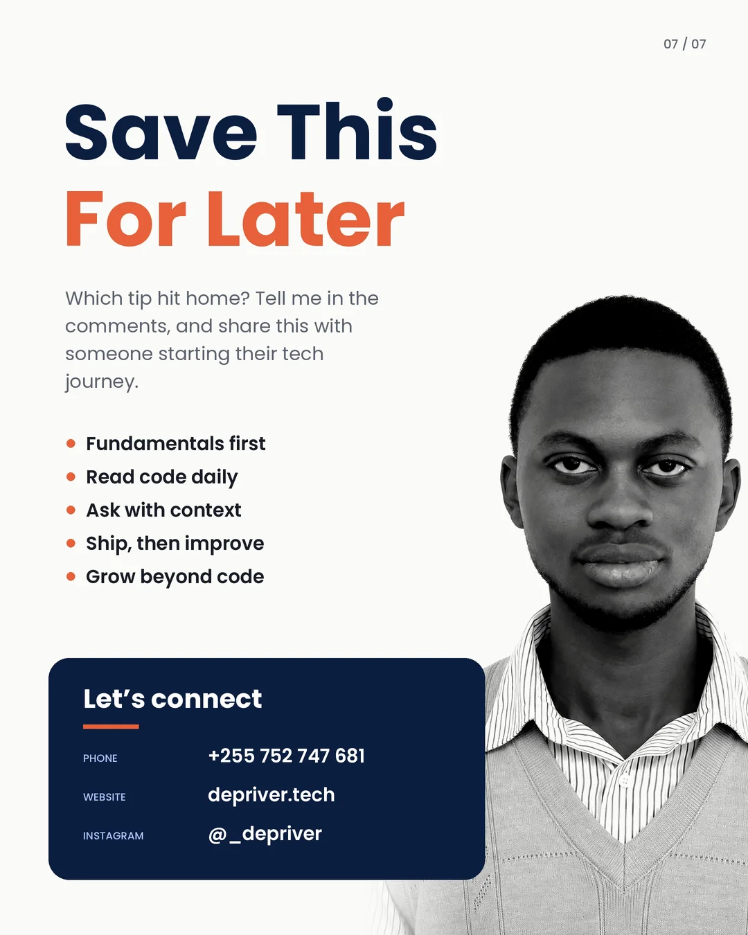 Save this for later, and share it with someone starting their tech journey.